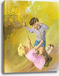 Постер Сид ван дер (дет) Boy and girl on a swing