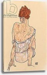 Постер Шиле Эгон (Egon Schiele) Seated woman in underwear, rear view, 1917