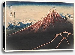 Постер Хокусай Кацушика Rain Below the Mountain