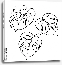 Постер Листья пальмы из линий