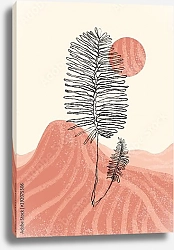 Постер Силуэт растения на фоне дюн