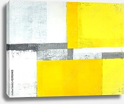 Постер Бело-жёлто-серая абстракция