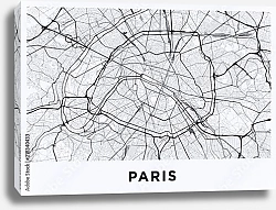 Постер Светлая карта Парижа