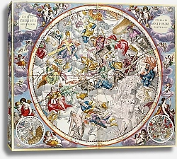 Постер Селлариус Адре (карты) Map of the Christian Constellations as depicted by Julius Schiller, from 'The Celestial Atlas, 1660
