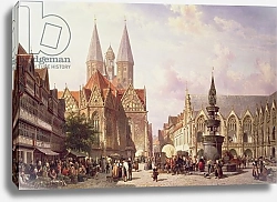 Постер Спрингер Корнелис Market Scene at Braunschweig