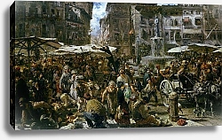 Постер Мензель Адольф The Market of Verona, 1884