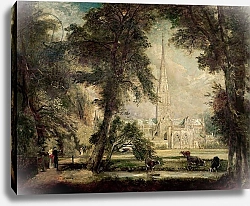 Постер Констебль Джон (John Constable) Salisbury Cathedral from the Bishop's Grounds, c.1822-23