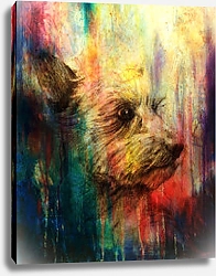 Постер Собака, рисунок карандашом на старой бумаге 2
