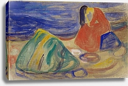 Постер Мунк Эдвард Melancholy. Weeping Woman on the Beach