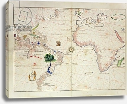 Постер Агнес Батиста (карты) The New World, from an Atlas of the World in 33 Maps, Venice, 1st September 1553