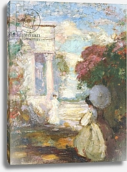 Постер Кондер Чарльз Lyrical Landscape with Two Figures in Nineteenth Century Dress, 1890-1900