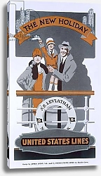 Постер Школа: Американская 20в. 'The New Holiday', advertisement for 'United States Lines, SS Leviathan', 1920s