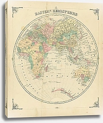 Постер Карта Восточного полушария, 19 в. 1