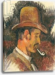 Постер Сезанн Поль (Paul Cezanne) Man with Pipe, 1892-96