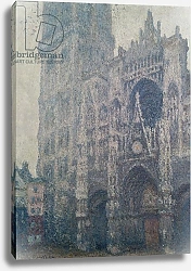 Постер Моне Клод (Claude Monet) Rouen Cathedral, West Portal, Grey Weather, 1894