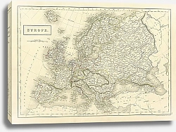 Постер Карта Европы, 1840 г. 1