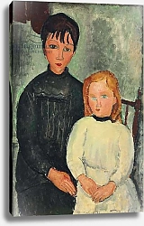 Постер Модильяни Амедео (Amedeo Modigliani) Two Girls; Les deux filles, 1918