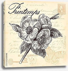 Постер Ретро-открытка с цветком