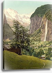 Постер Швейцария. Лаутербруннен, водопад Штауббах