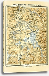 Постер Карта Национального Парка Йеллоустоун