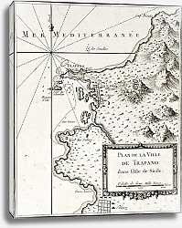 Постер Trapani and surrounding territories. The original map was created by Bellin and was published around