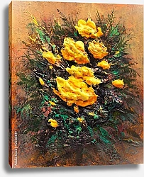 Постер Солнечный букет желтых роз