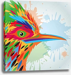 Постер Цветная птица, портрет