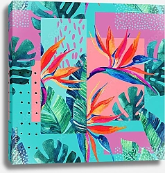 Постер Абстрактный тропический летний дизайн в минимальном стиле 2