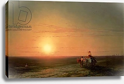 Постер Айвазовский Иван Peasants returning from the fields at sunset