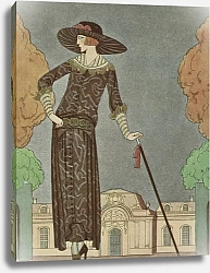 Постер Неизвестен Gazette du Bon Ton, 1922 – No. 8 : La promeneuse mélancolique / Robe d’après-midi, de Beer
