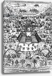 Постер Школа: Итальянская 16в. View of Mexico City from 'Rhetorica Christiana', by Didacus Valades, printed in 1579