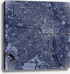 Постер План города Ричмонд, США, в синем цвете