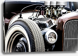 Постер Фара старого коричневого авто