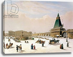 Постер Руссель Пол (Москва) Loubyanska Square in Moscow, printed by Louis-Pierre-Alphonse Bichebois, 1830 1