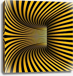 Постер Изогнутый чёрно-жёлтый коридор
