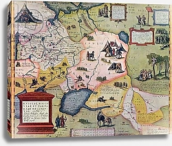 Постер Map of the Russian empire in the sixteenth century, copy of an original of 1571