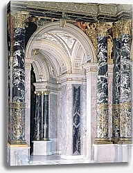Постер Климт Густав (Gustav Klimt) Interior of the Kunsthistorisches Museum in Vienna, detail depicting archway and the spandrel decoration of figures depicting the Italian Renaissance, 1890/91