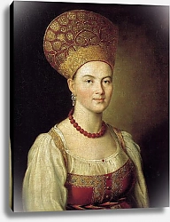 Постер Портрет неизвестной крестьянки в русском костюме. 1784