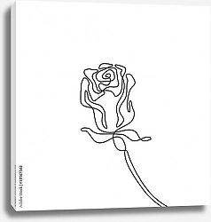Постер Роза одной линией