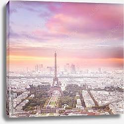 Постер Эйфелева башня в розовом закате