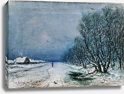 Постер Клевер Юлий Зимний пейзаж с дорогой. 1900