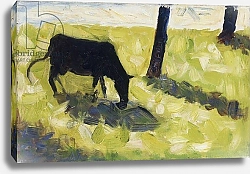 Постер Сера Жорж-Пьер (Georges Seurat) Black Cow in a Meadow, 1881