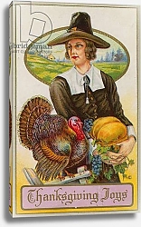 Постер Школа: Американская 20в. American Thanksgiving Day Card