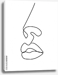 Постер Женское лицо из линий