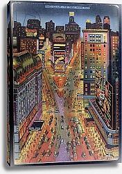 Постер Школа: Американская 20в. 'The Great White Way' Times Square, New York City, illustration from the New York Illustrated, 1938