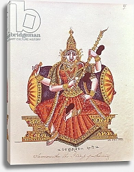 Постер Школа: Индийская Saratheswathee, hindu goddess of learning, with Singhalese and English inscription