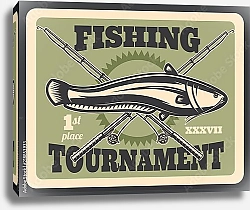 Постер Рыбный турнир, ретро-плакат