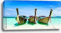 Постер Тайланд. Три традиционные лодки
