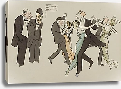 Постер Гурса Жорж J’aime bien la danse…mais celle-là !; Comte Napoléon Gourgaud, J Hennessy, M Ephrussi, Baron E de Rothschild, comte B de Valon