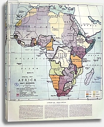 Постер Школа: Английская 19в. Map of Africa showing Treaty Boundaries, 1891